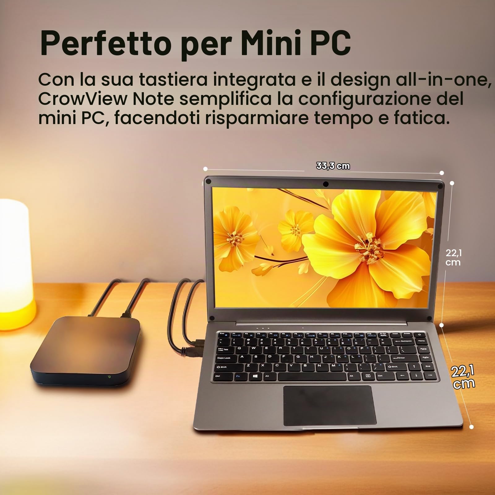 ELECROW Monitor Portatile 14 Pollici con Tastiera, Lapdock con Batteria Integrata, Display 1080P FHD IPS USB-C per Raspberry Pi, PC, Mac, Phone, Console