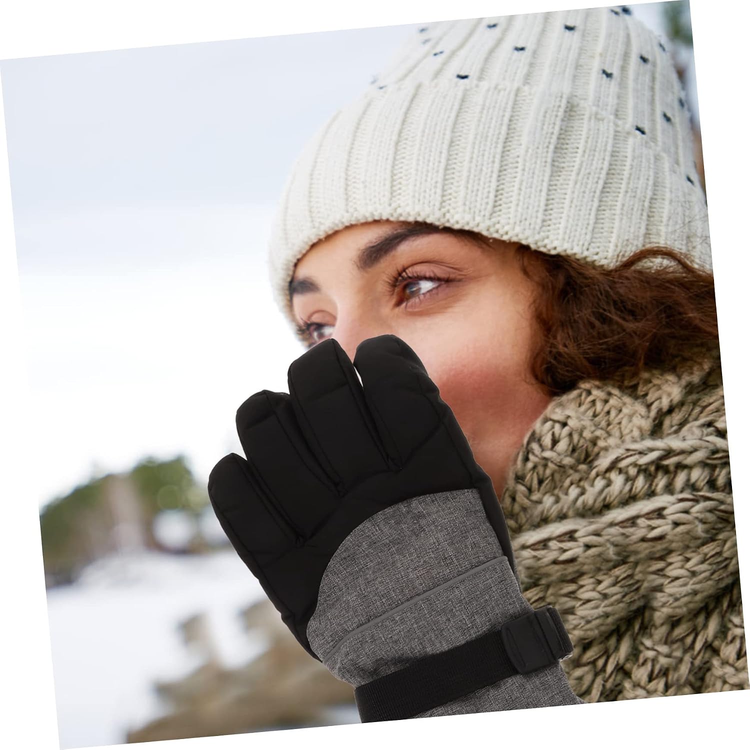 Mipcase 1set Electric Heating Mitts Thermal Gloves for Skiing Riding Warm Keep Gloves for Outdoor Activities Level Temperature Comfortable and Design