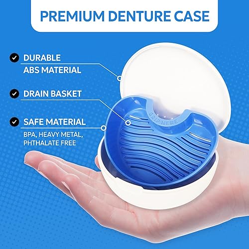Miniatura 3 de Estuche de almacenamiento de dentaduras  Taza higiénica y protectora para el baño de dentadura  Contenedor de retención dental de ortodoncia apto