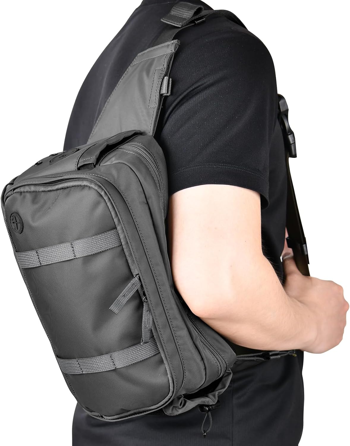 Large Crossbody Waist Bag Tactical Fanny Pack for Men Hip Bum Bag with Water Bottle Holder Adjustable Belt, Workout Traveling Casual Running Hiking Cycling - Image 3