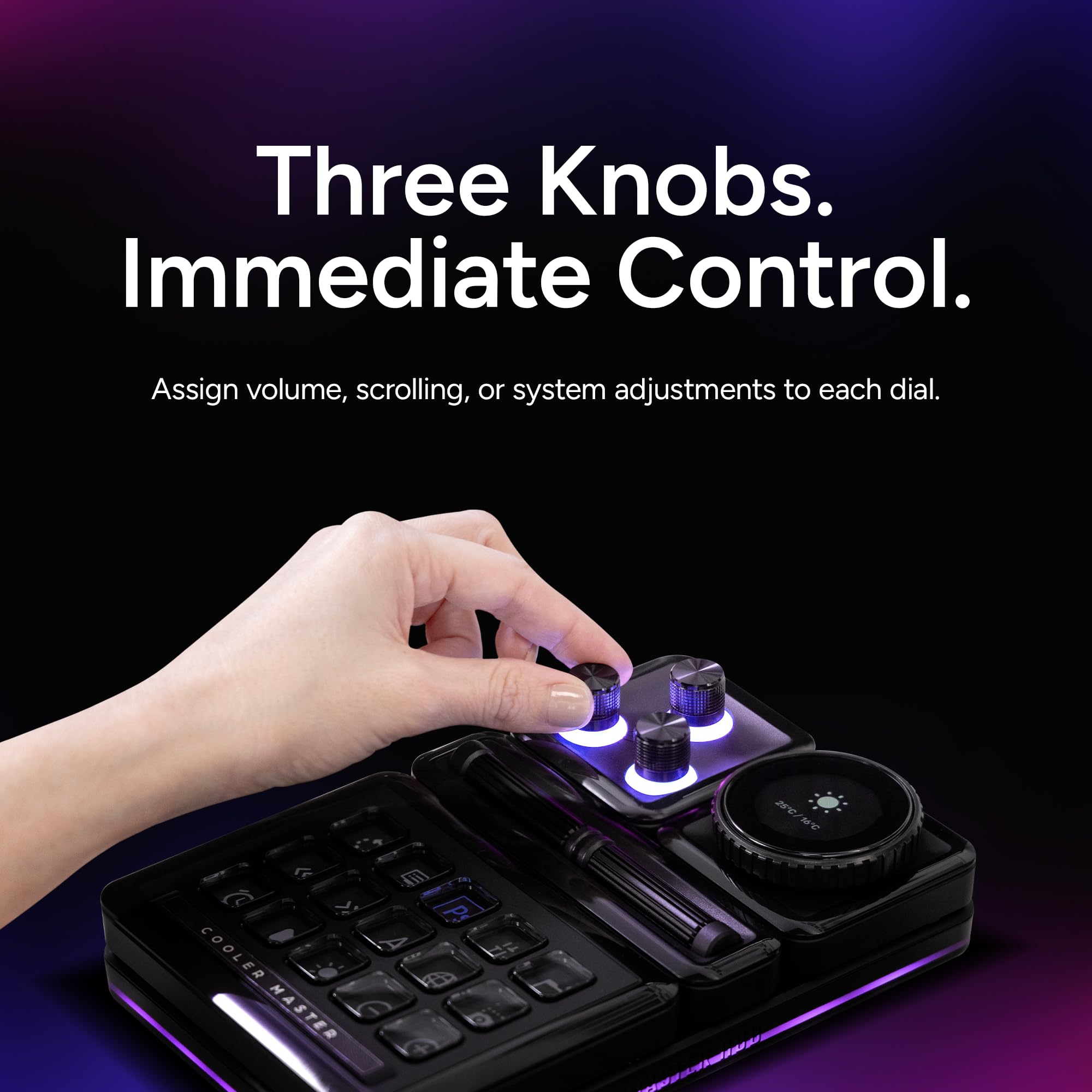 Cooler Master MasterHUB 3xKnob Module: Freeform 2.0 Modular