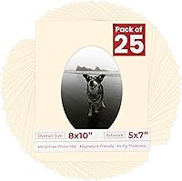 Vista 32 de Tapete de 8 x 10 pulgadas, corte biselado para fotos de 5 x 7 pulgadas, con apertura de tablero de fotos ovalado blanco precortado, sin ácidos, mate