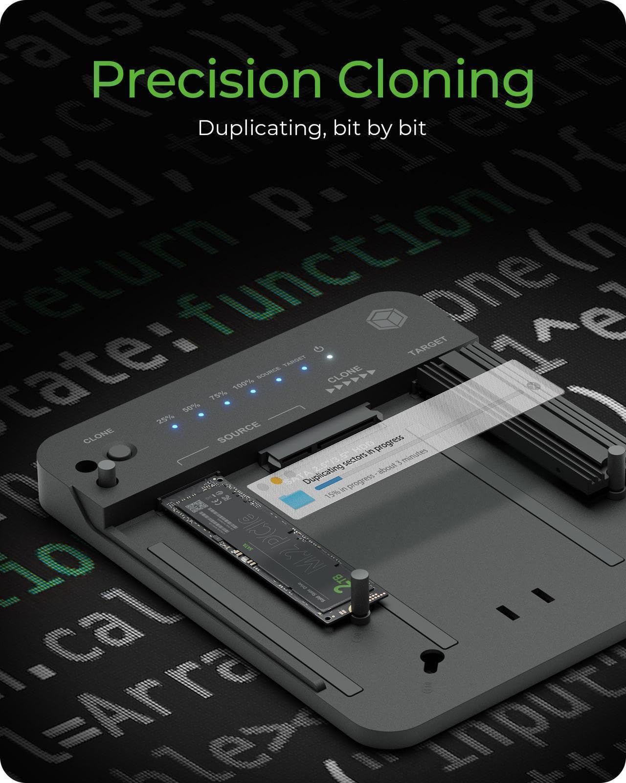 ICY BOX HDD/M.2 NVMe SSD Docking Station USB 3.2 Gen 2 (10 Gbit/s), Festplatten Klonstation & Lesegerät (SATA 2,5/3,5 Zoll & M.2 NVMe), Extern, Adapter, USB-C & USB-A, IB-2913MCL-C31