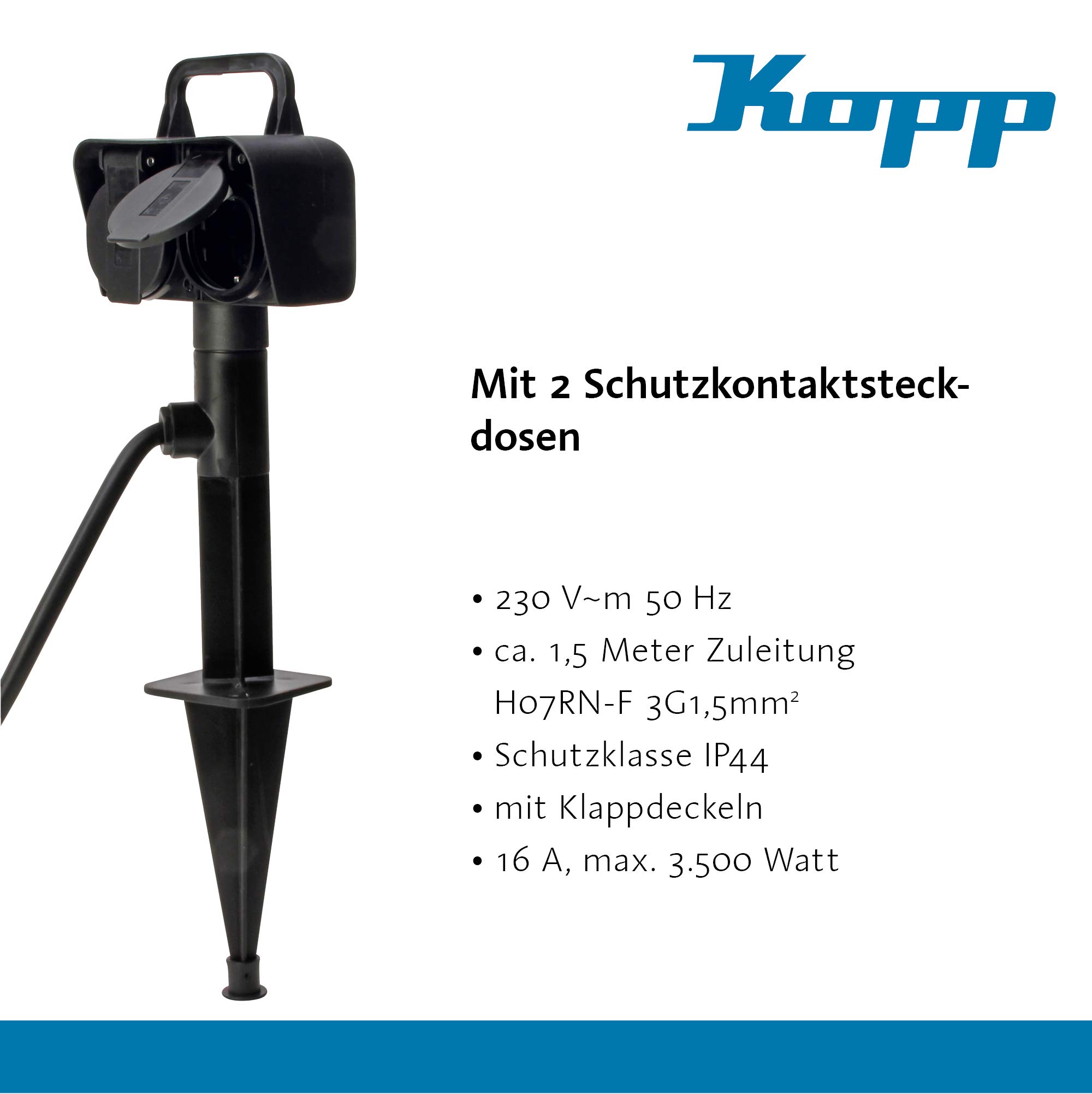 Außen-Steckdose Schutzkontakt Mit Deckel IP44 230V Produktbild-Vorschau 6