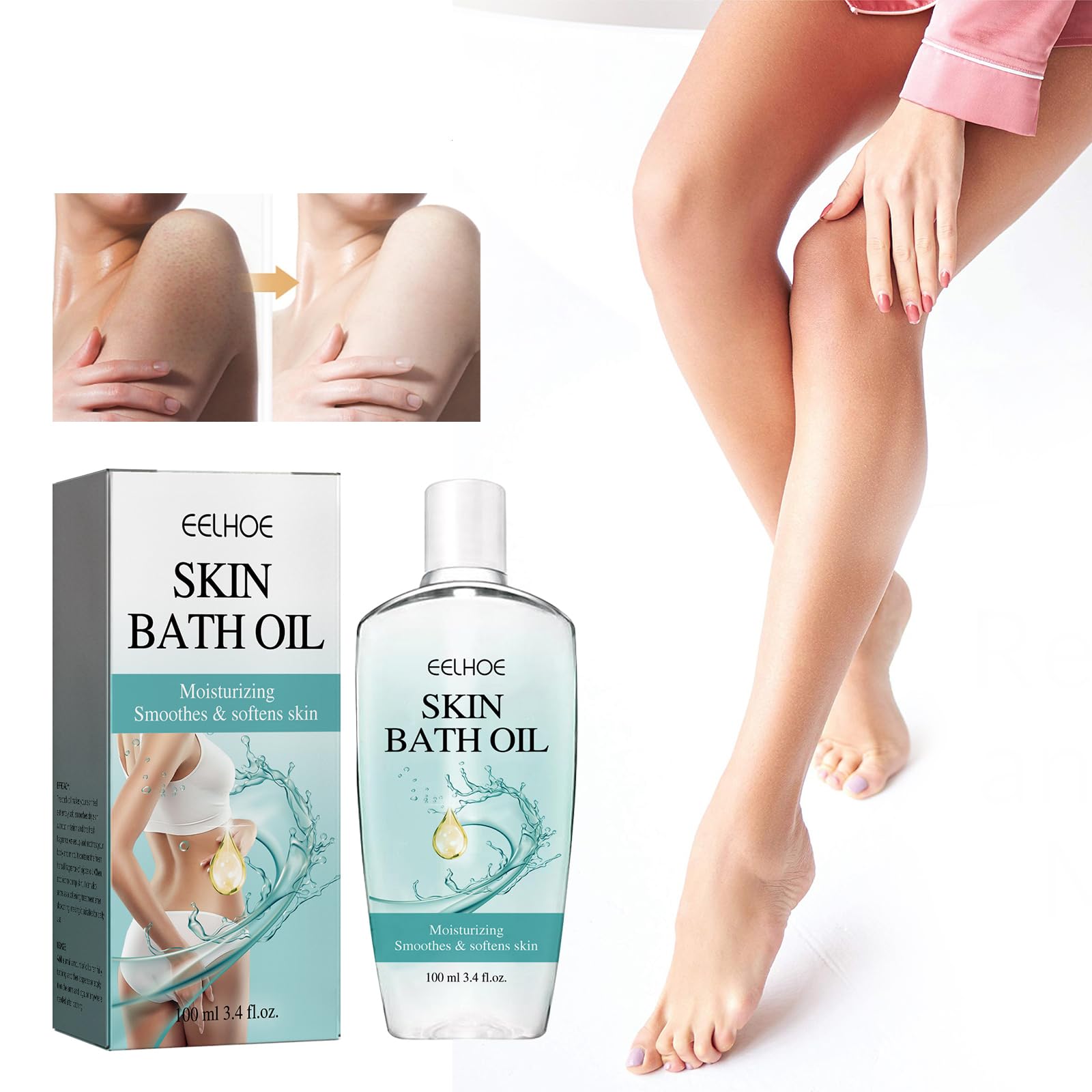 100ml Baño De Aceite, Aceite De Baño Orgánico, Aceite De Baño Calmante, Aceite De Baño Para La Piel Para Mujeres, Aceite Corporal, Aceite Corporal Iluminador, Hidrata, Nutre Y Protege La Piel