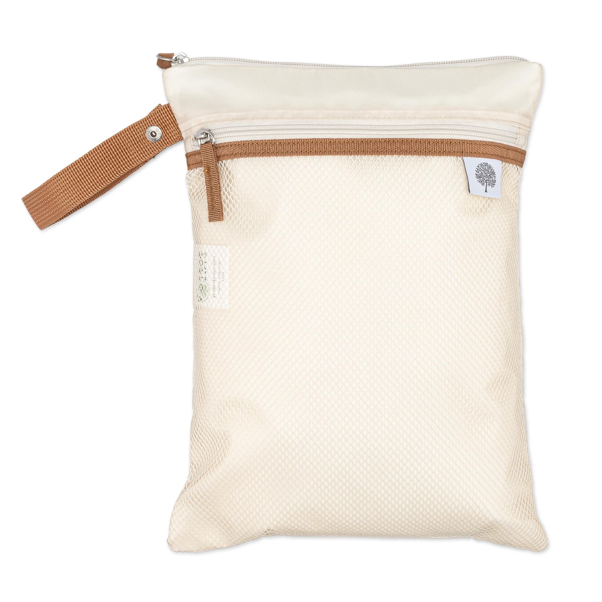 Parker Baby Cloth Diaper Wet Dry Bag - Waterproof Reusable Bag with Mesh Organizer and Zippered Pocket | Stylish, Machine-Washable, Convenient Handle