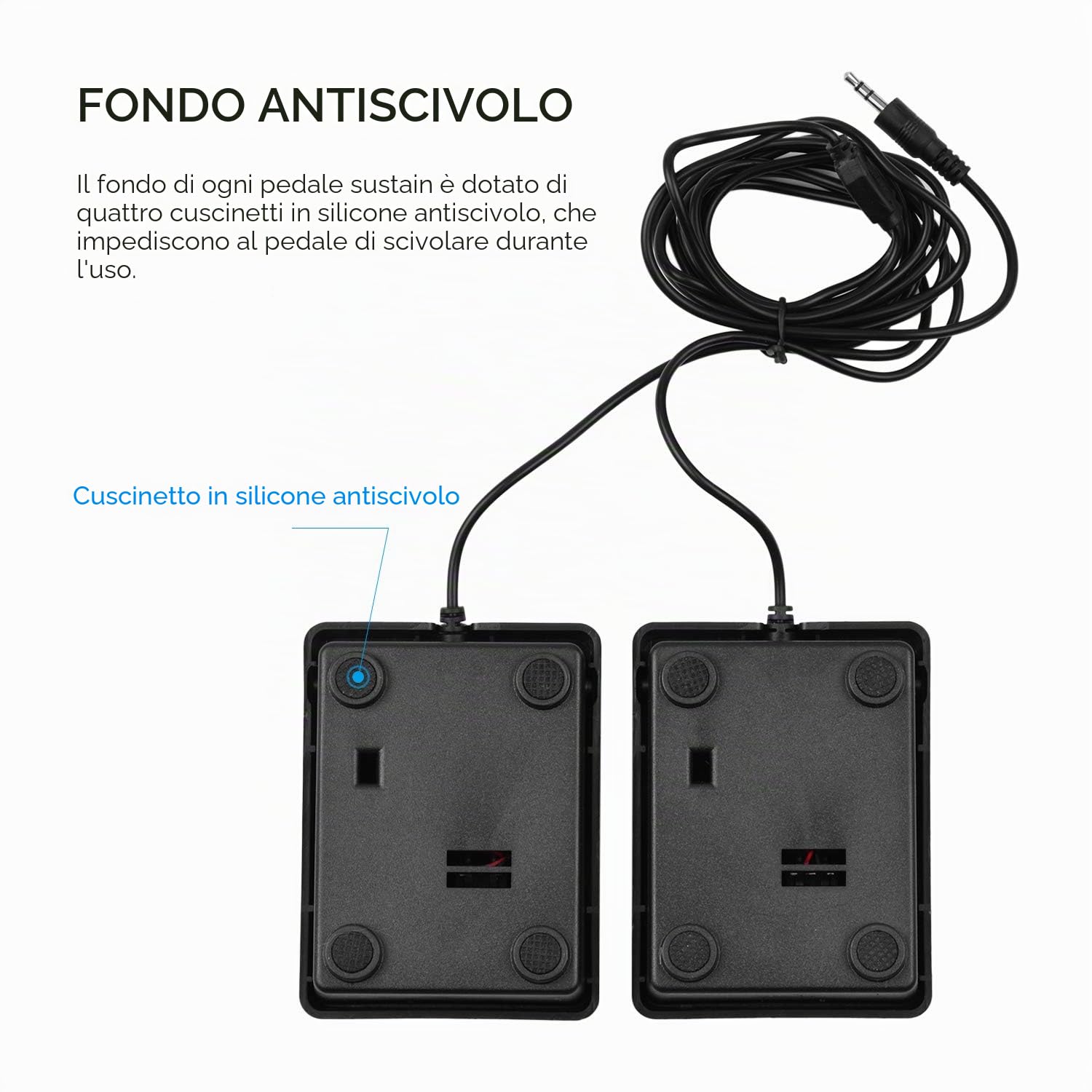 COMETX Doppio pedale 3.5mm Interfaccia Compact Sustain Pedale Universale Doppio Pedale per Strumenti Musicali Pianoforte Pieghevole Portatile Tastiera Elettronica Tamburo Pieghevole Elettronico