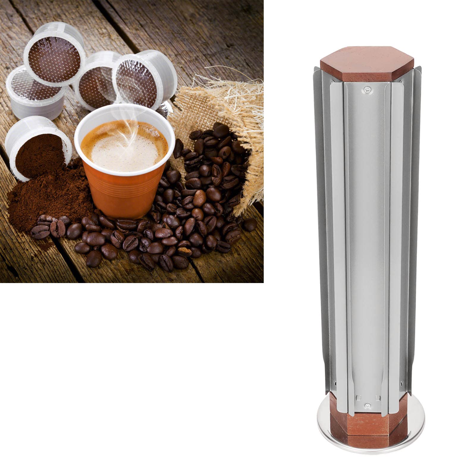 Soporte para C¨¢psulas de Caf¨¦ de 66 Grados,Estante de Almacenamiento de C¨¢psulas Giratorio de 360 Grados,Estante de Almacenamiento de C¨¢psulas Caf¨¦ Gran Capacidad,Soporte C¨¢psulas C