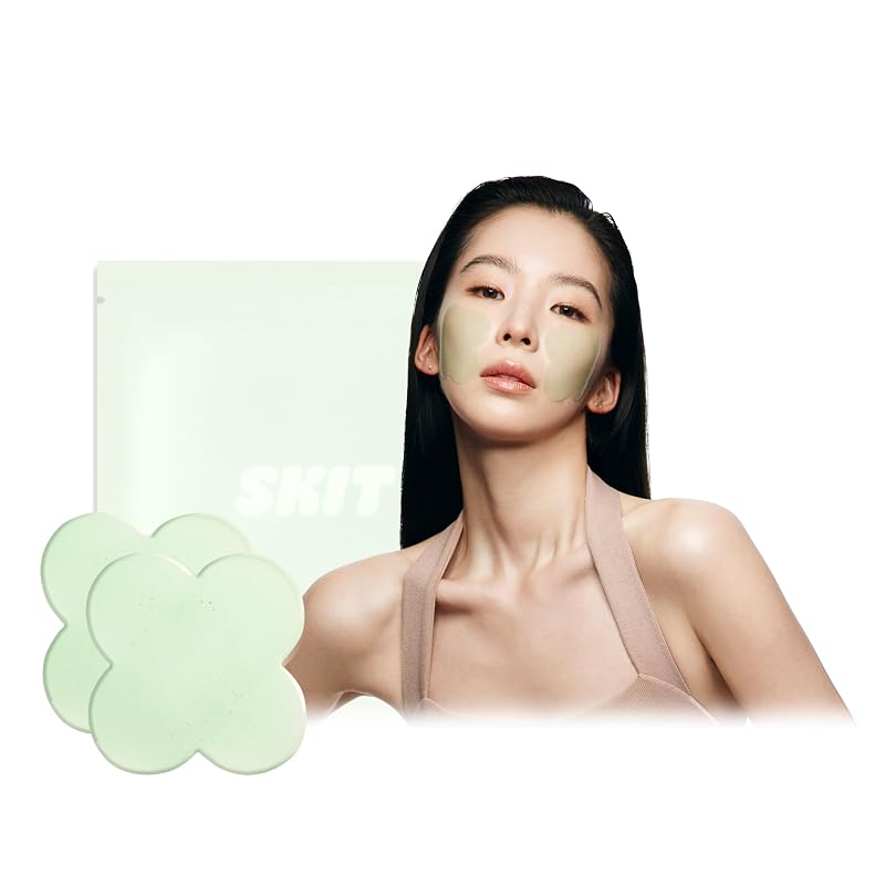 skit Lucky Clover GREEN Cica Máscara Facial em Gel com Design de Trevo, 2 Adesivos