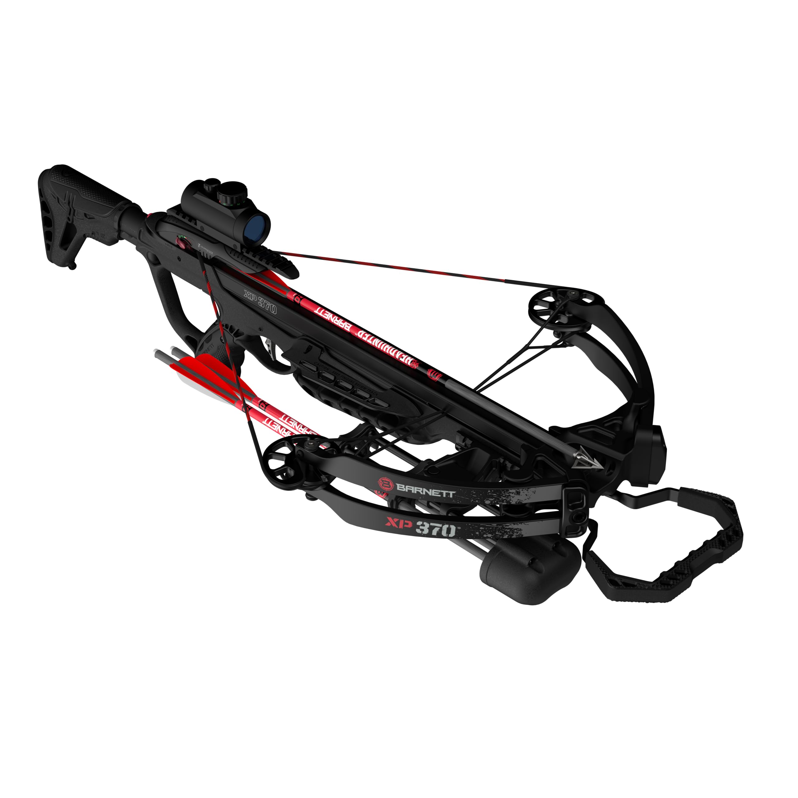 BARNETTExplorer XP370 - Compact and Lightweight Crossbow. 370FPS, Adjustable Butt Stock, Illuminated Red Dot Scope, with Headhunter Bolts, Side Mount Quiver and Precision Textures