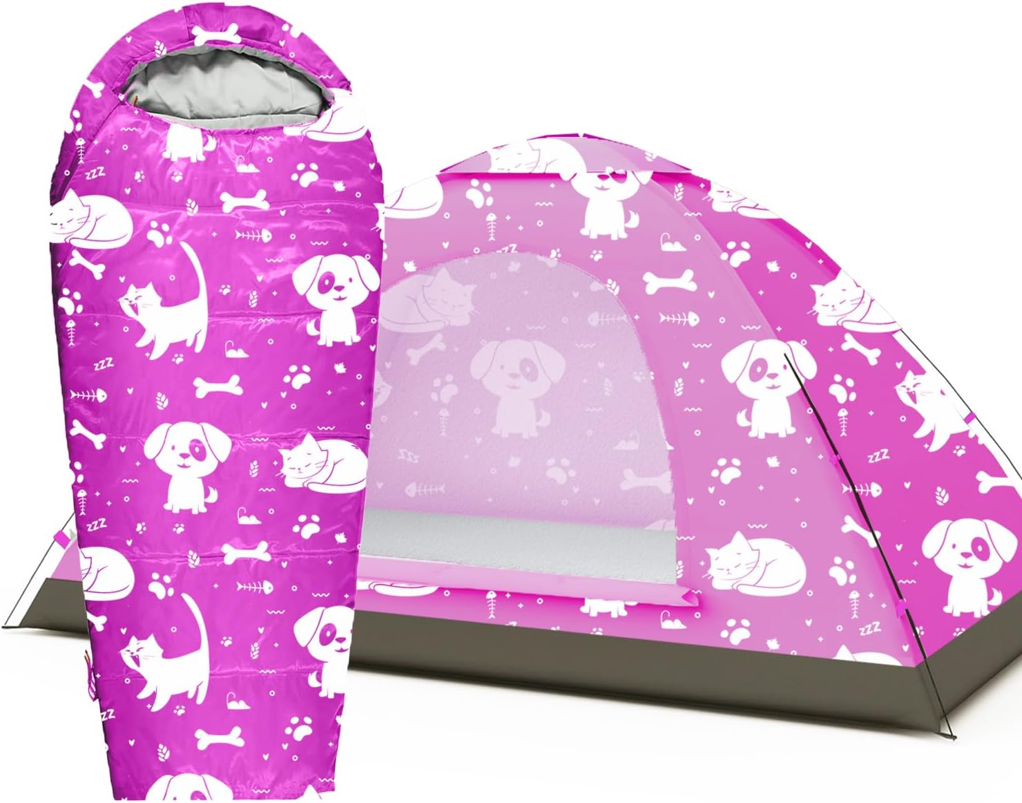Best Friends Theme Kids Sleeping Bag and Kids Tent