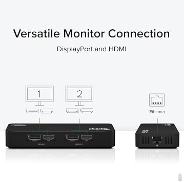 Plugable 4K DisplayPort and HDMI Dual Monitor Adapter for USB 3.0 and USB-C, Compatible with Windows and ChromeOS (Replaced by USBC-6950U)