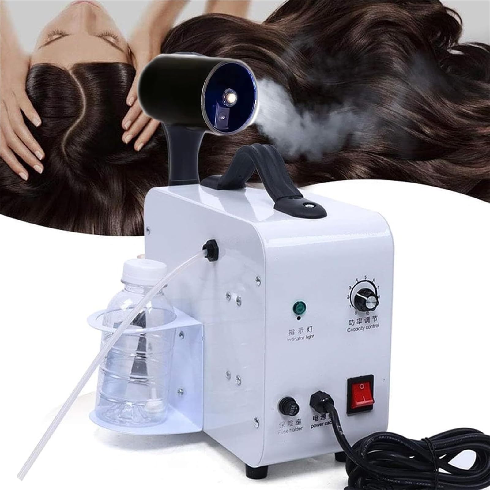 Pistola pulverizadora de vapor for cabello profesional, vaporizador de cabello de salón ajustable de varios niveles, acondicionamiento e hidratación profundos, repara el cabello seco y opaco