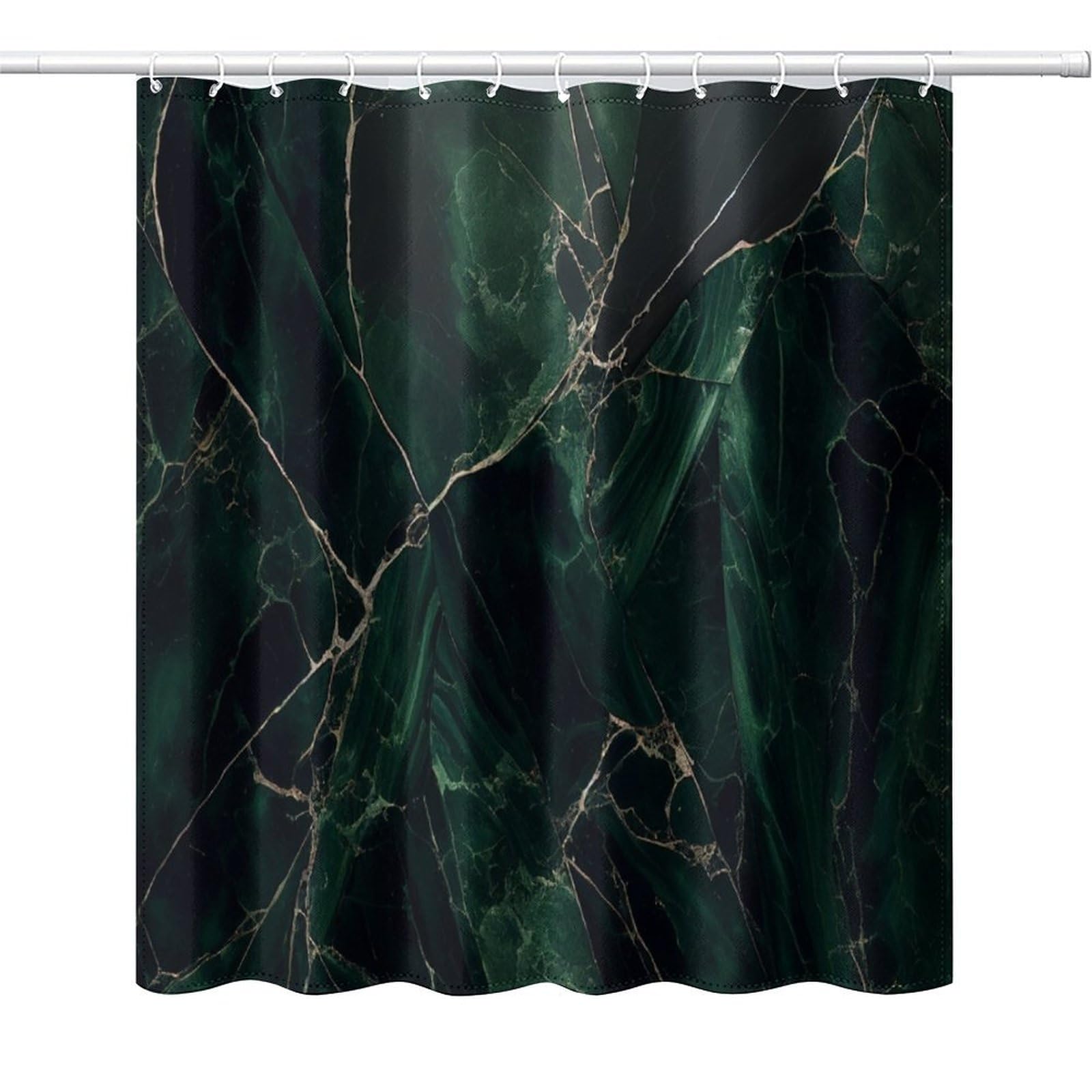DDCBNS Dark Green Printed Shower Curtains,Marble Texture Modern Abstract Art Print Shower Curtain for Bathroom Decor Polyester Fabric Waterproof