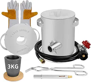 GongYi 3kg Smelting Furnace Kit - Stainless Steel, 2700F Melting for Metal Recycle