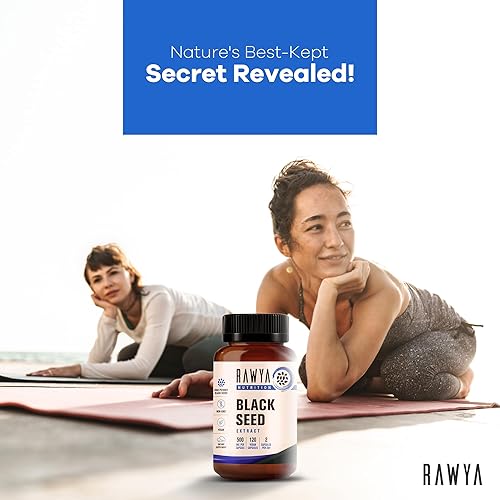 Miniatura 5 de RAWYA Nutrition, Extracto de semilla negra, 120 cápsulas veganas, Nigella Sativa, polvo de semilla de comino negro, 500 mg cada cápsula, apoya el