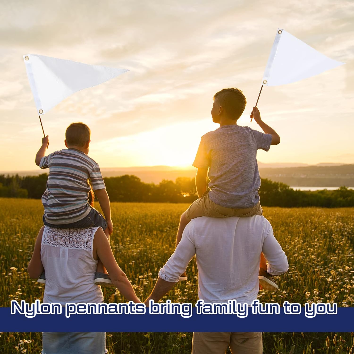 Oudain 12 Pieces Nylon Pennants Flags Blank Flags 12 x 18 Inch Outdoor Pennants for Boats Sailing Outdoor Home Indoor Gyms Businesses Party Decorations