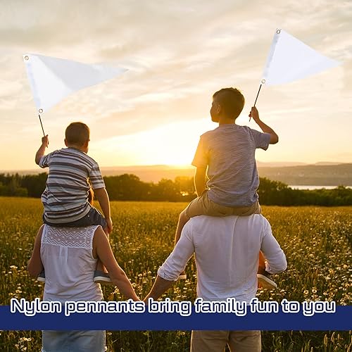 Miniatura 6 de Oudain Banderines de nailon en blanco, 12 x 18 pulgadas, banderines para exteriores