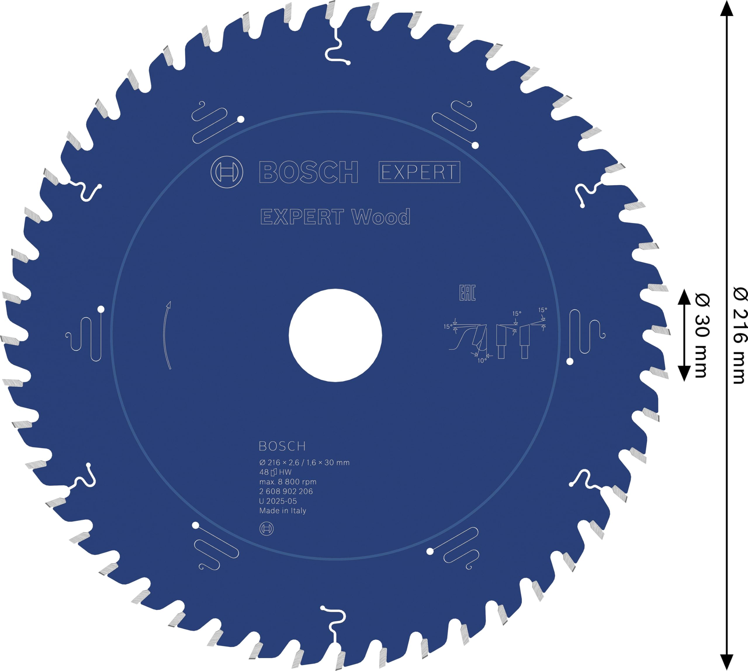 Bosch 1 hoja de sierra circular EXPERT Wood para sierras circulares de mesa (para madera blanda, madera dura, diámetro mm, accesorio profesional, sierra circular de mesa con cable)