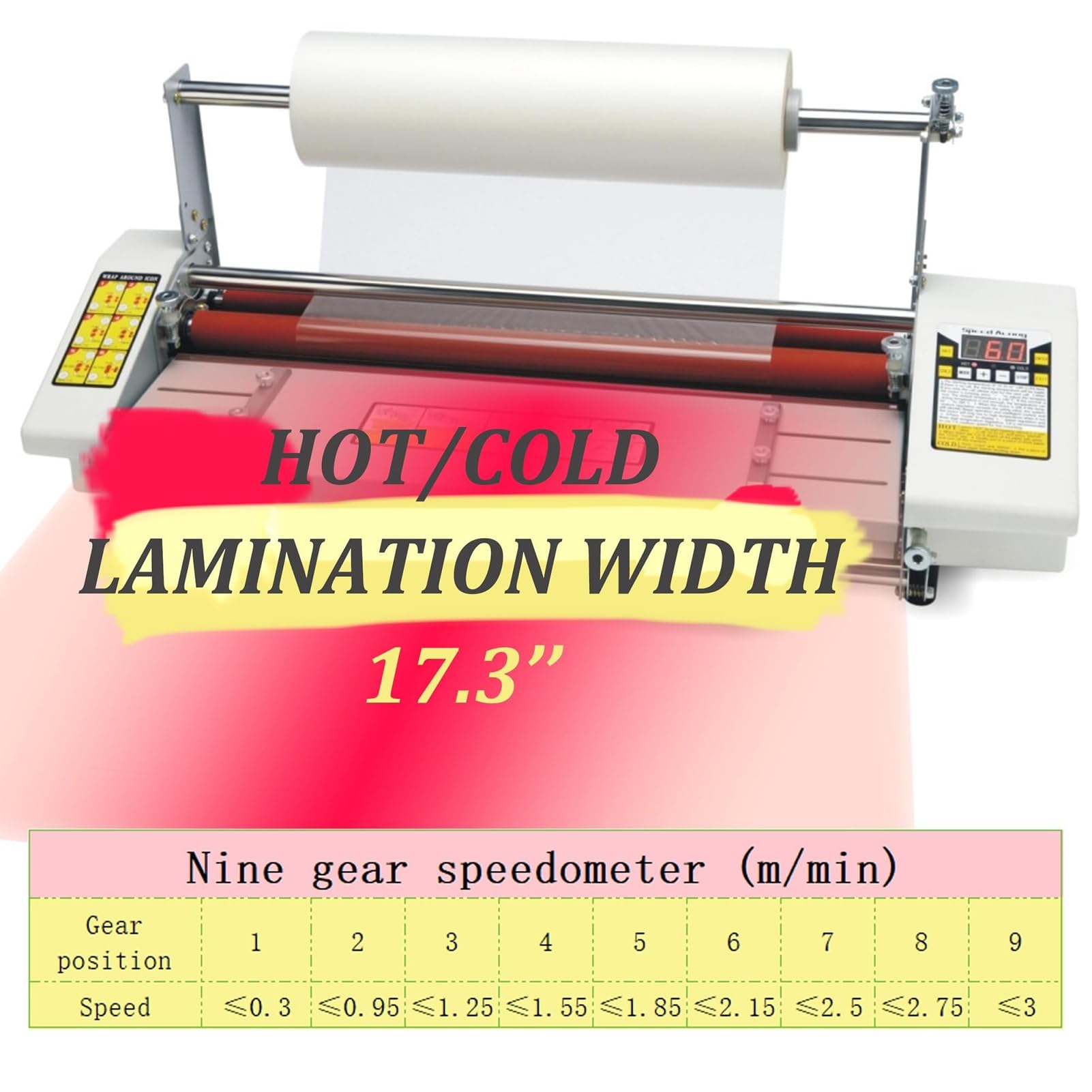 Macchina Plastificatrice Singola/Doppia Faccia, Plastificatrice a Rulli Caldo/Freddo A2 con Trasmissione a 9 Velocità e Inserimento Automatico dello Stampo, Macchina per Machine (Excluding Membrane)