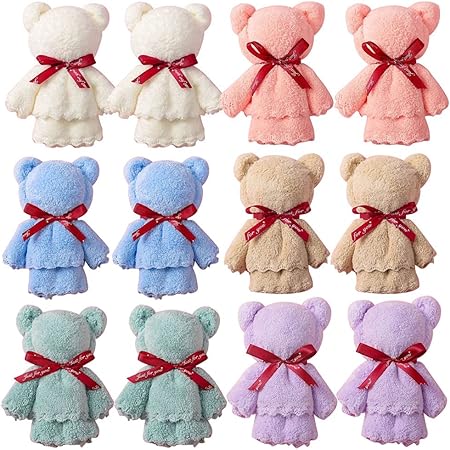 Amazon Amycute タオルハンカチ プチギフト ハンカチ ベアー ハンドタオル かわいい ギフト 景品 退職 結婚式 お返し 粗品 12個 タオルセット ホーム キッチン オンライン通販