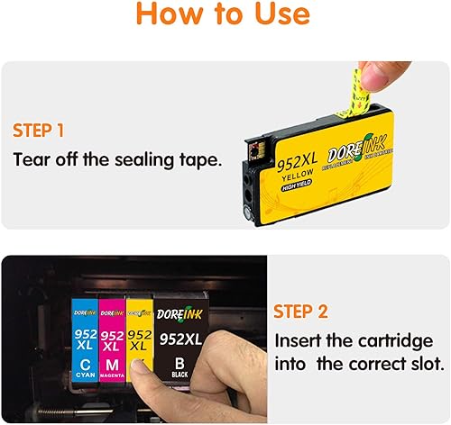 Miniatura 6 de DOREINK Paquete combinado de cartuchos de tinta 952 952XL compatibles con HP OfficeJet Pro 8710 7740 8720 8715 8210 8740 8702 7720 8725 8700 8730