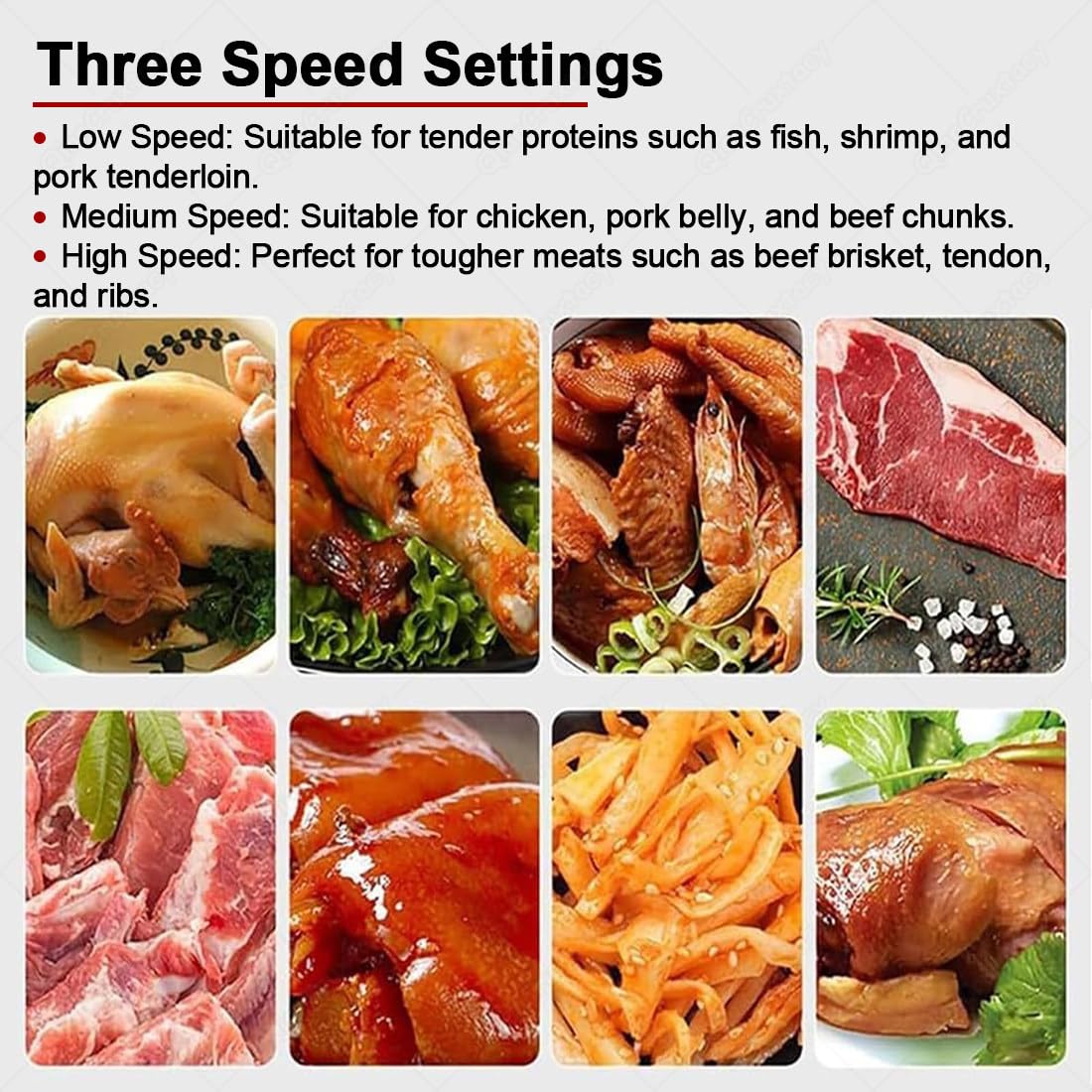 Marinador de Carne y Verduras al Vacío 18L, 3 Velocidades Regulables, Acero Inoxidable Alimentario, Temporizador Digital 1-99 Min, para Restaurantes y Carnicerías, Marina en 15 Minutos