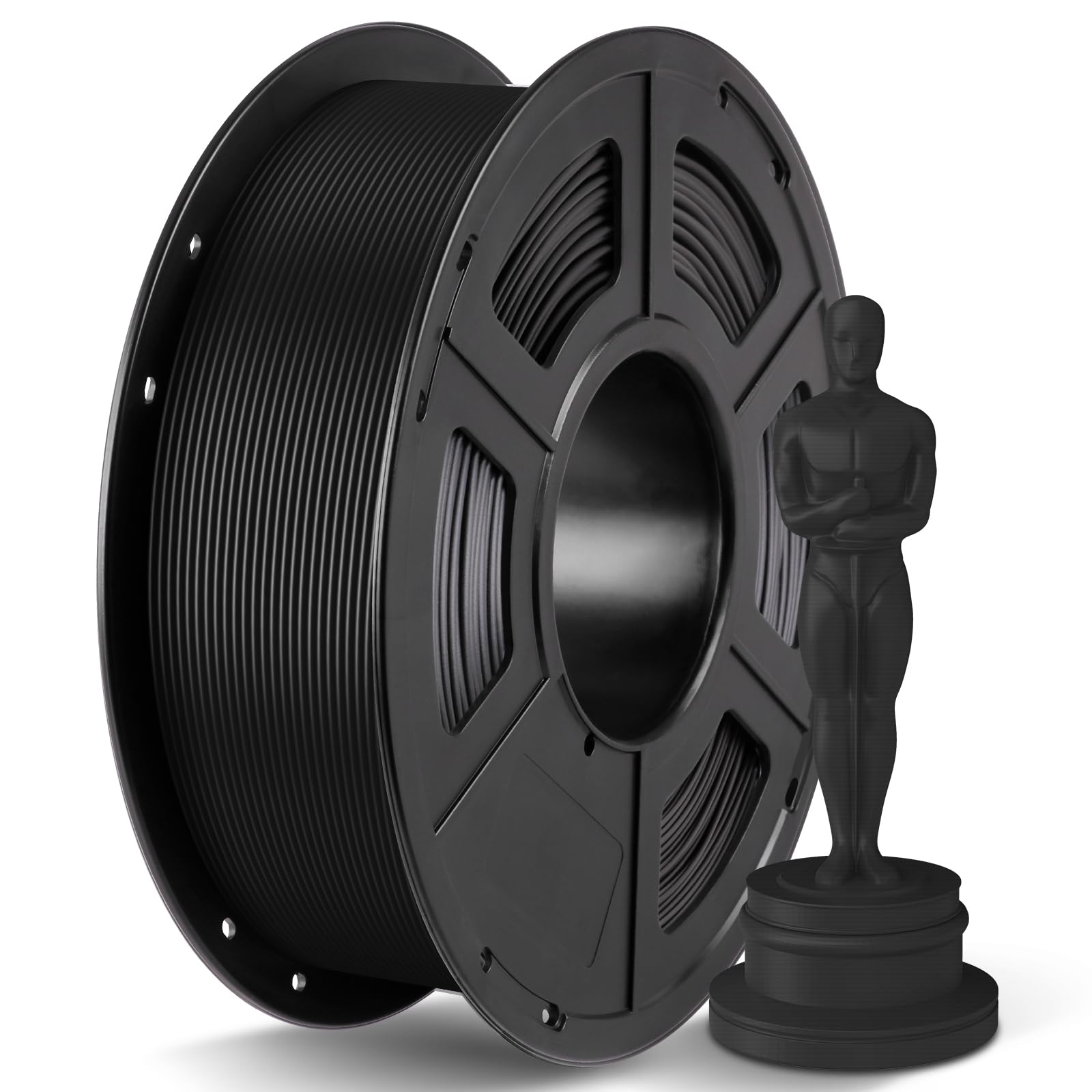 PLA+ 3D Printer Filament 1.75mm, High Toughness 3D Printing Filament, Dimensional Accuracy +/- 0.02mm, Print with Most FDM 3D Printers, 1KG Spool, Black