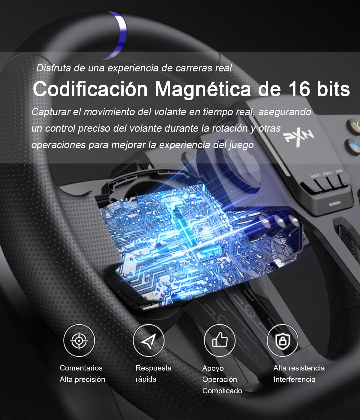 PXN Racing Wheel, V900 Gen 2 PC Steering Wheel with Pedals, Magnetic Encoder Steering Wheel for PC, PS4, Xbox One, Xbox Series X|S, Switch