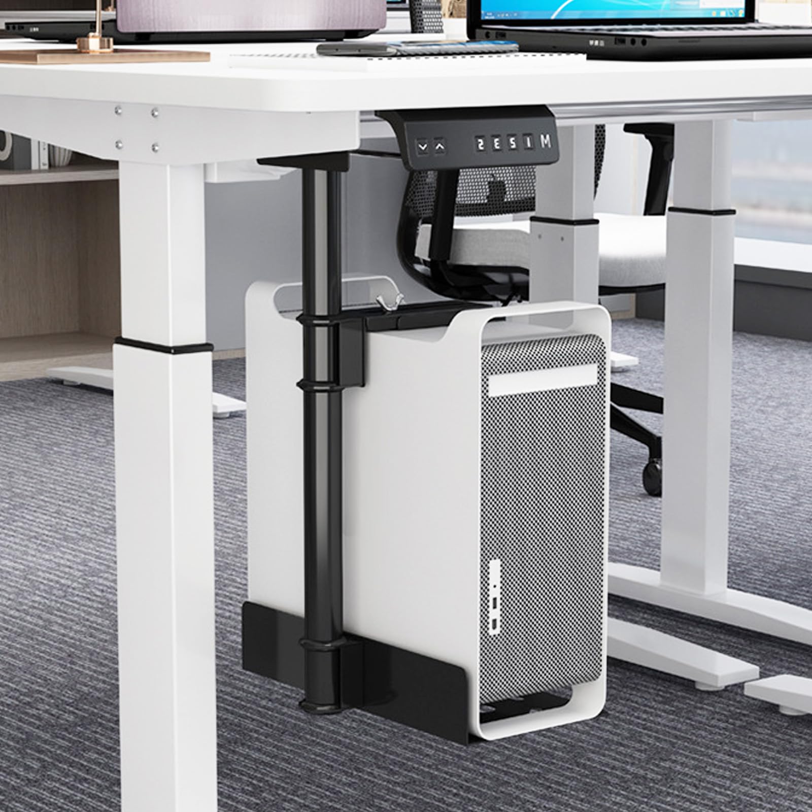 Aisny Supporto Per PC, Supporto Per Torre PC Sotto La Scrivania Supportos Da Parete Per PCSalvaspazio Altezza Regolabile 50-530 Mm Fino A 35 Kg Per La Maggior Parte Degli Host