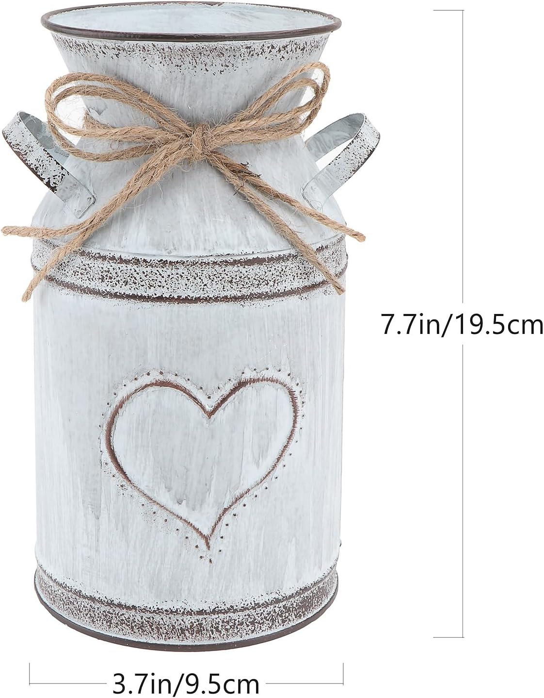 Cabilock Metal Vase Heart Shaped Vintage Watering Can Milk Jug Farmhouse Vase Rustic Floral Arrangement Planter for Decor Indoor and Outdoor Use - Image 7