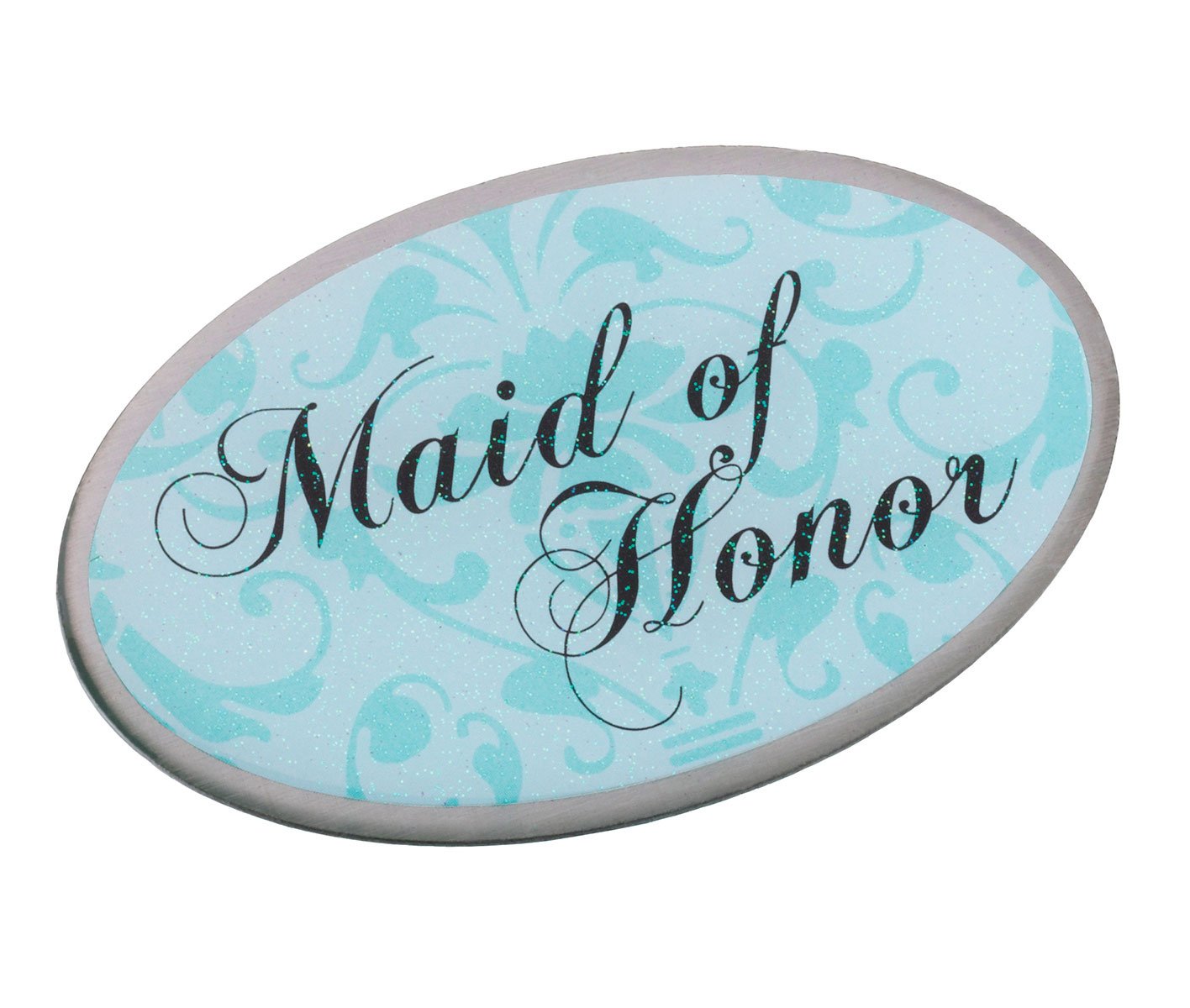 Lillian Rose Aqua Maid of Honor Pin Wedding Bridal Party Gift, 2.5 x 1 x 1 Inch, Blue