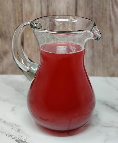 Miniatura 7 de Jarra mexicana de vidrio soplado a mano, diseño transparente natural (84 onzas)