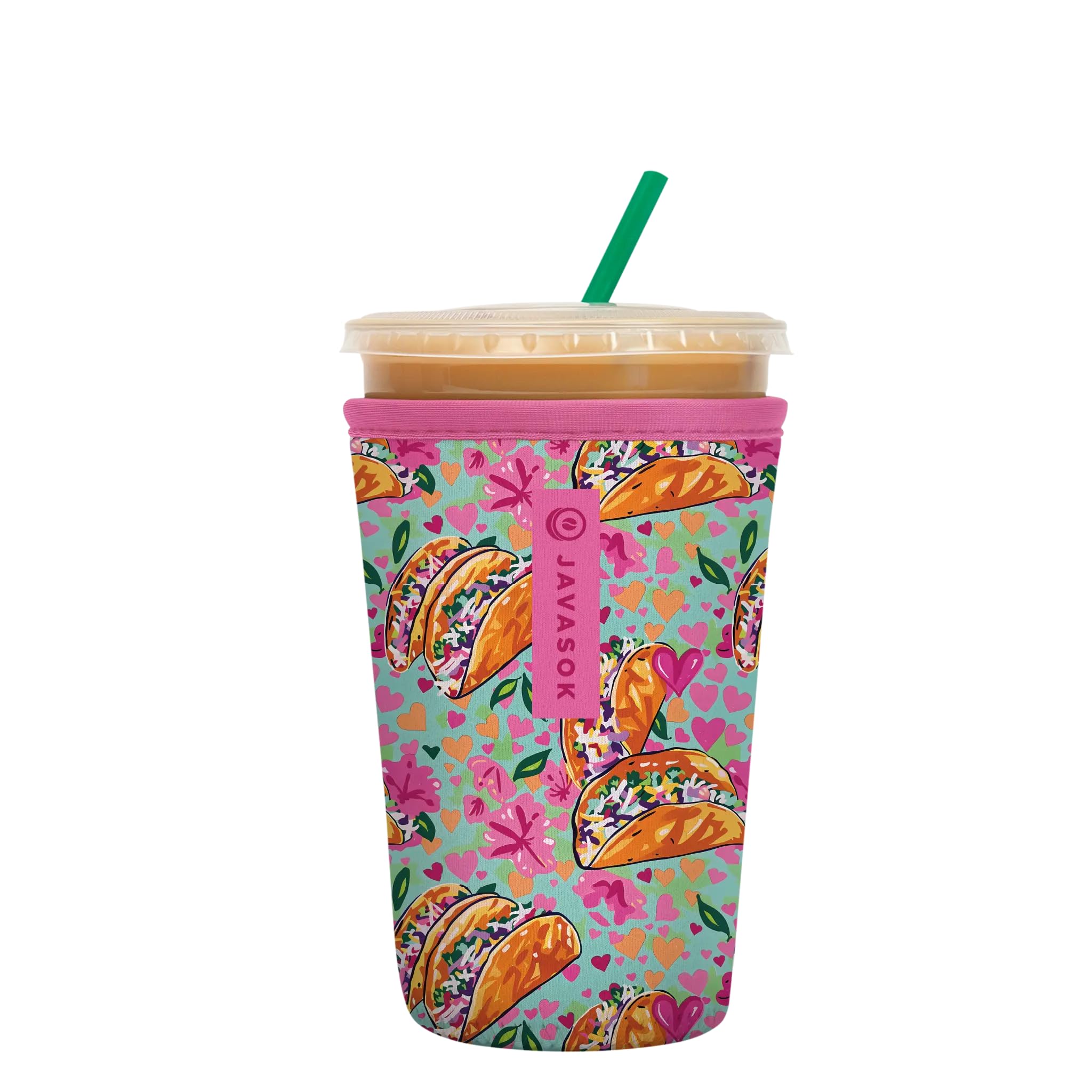 Sok It JavaSok Iced Coffee &amp; Cold Soda Insulated Neoprene Cup Sleeve (Taco 'Bout, Medium: 22-28oz)