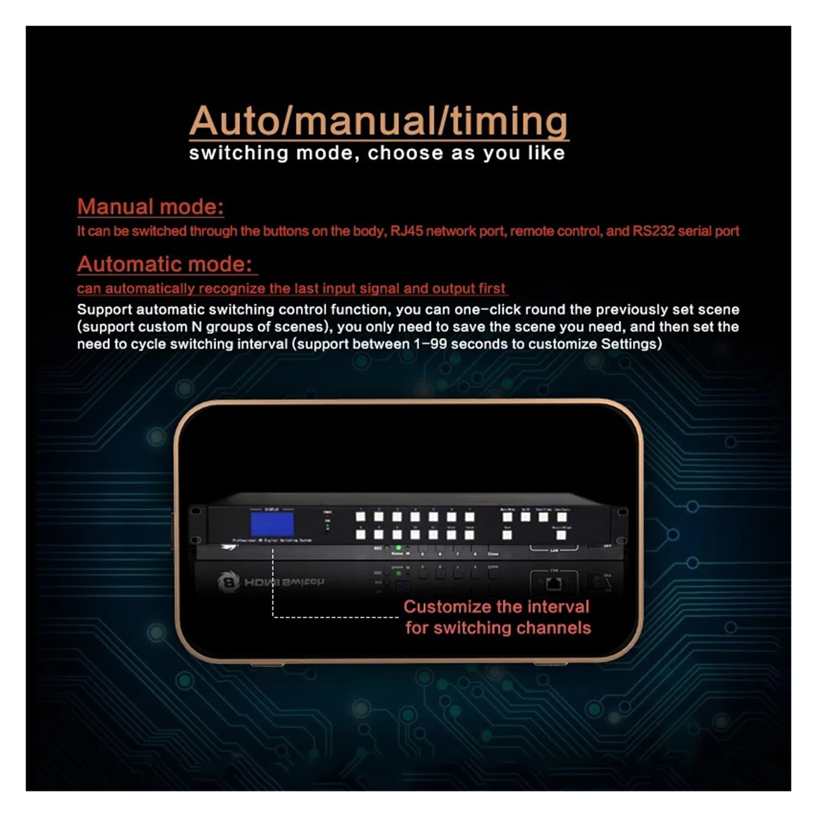 Convertitore Digitale, Seamless Matrix 4x4 4k Switch Splitter Box Video TV Wall Commutazione senza ritardo