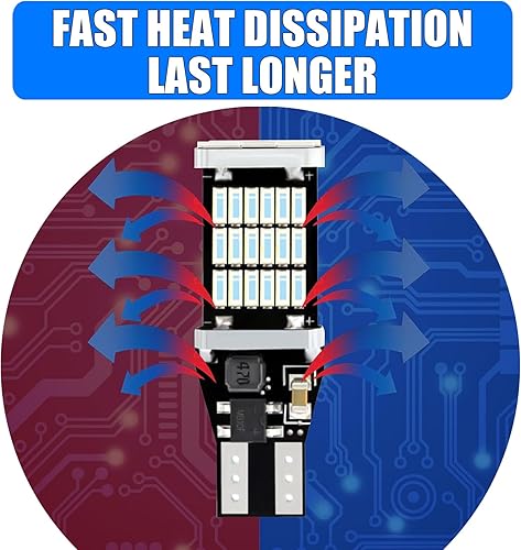 Miniatura 4 de Nowkont Pack-4 - Luces LED de freno para automóvil, T15-4014-45SMD, bombilla de marcha atrás, kit de conversión de luz LED súper brillante,