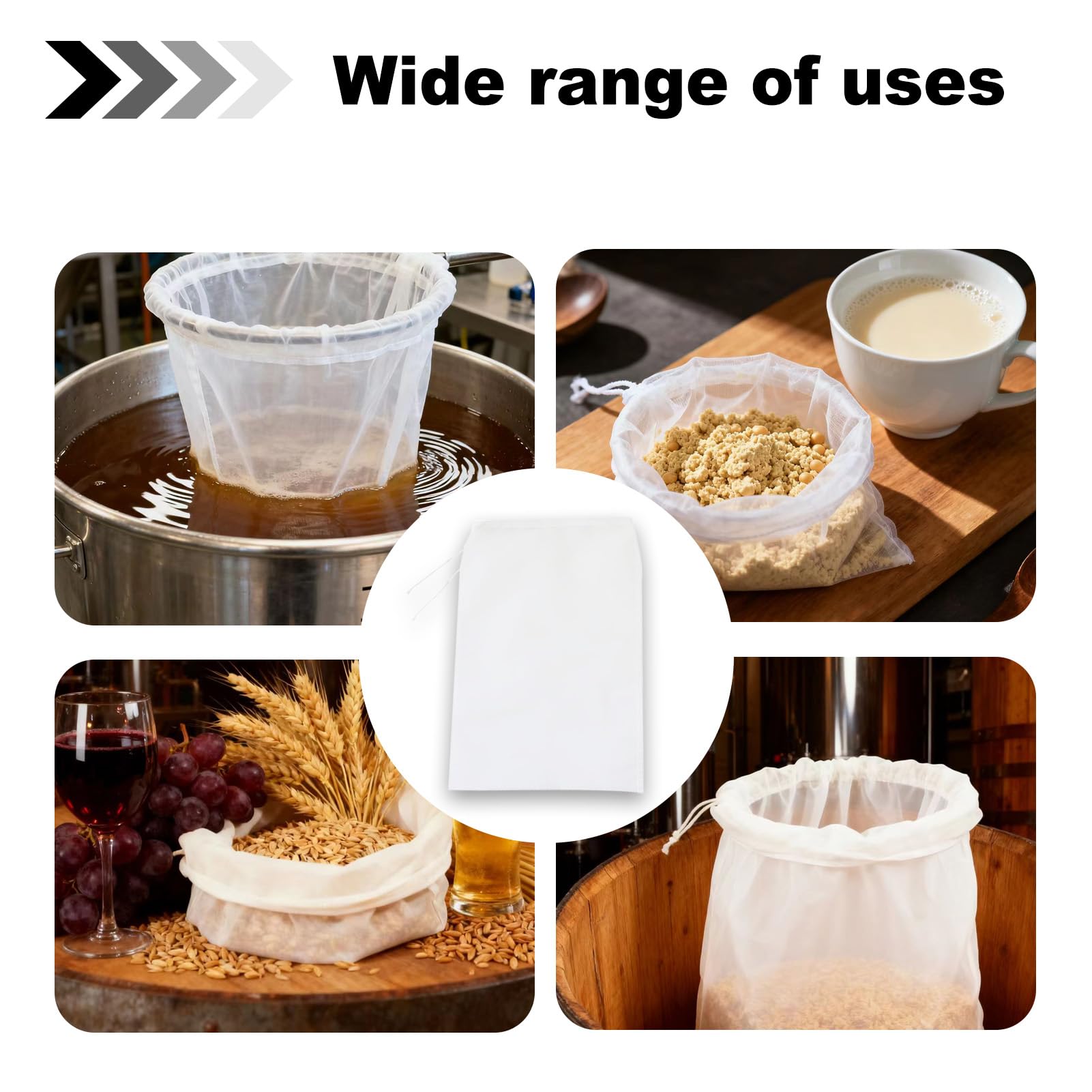 Bolsas de Filtro de Cerveza 45×60 cm Reutilizables para Filtrado de Grano y Mosto