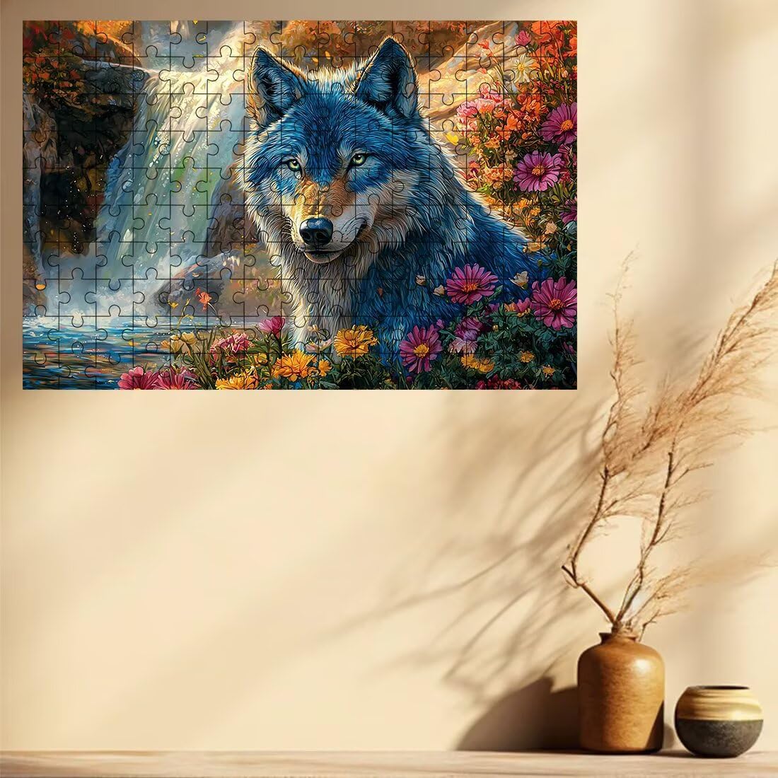 Puzzle 5000 elementów jesień, puzzle wilk dla dorosłych, klasyczne puzzle gry edukacyjne do aktywności rodzinnej, najwyższej jakości drewniane puzzle z pudełkiem na prezent dla mężczyzn i kobiet