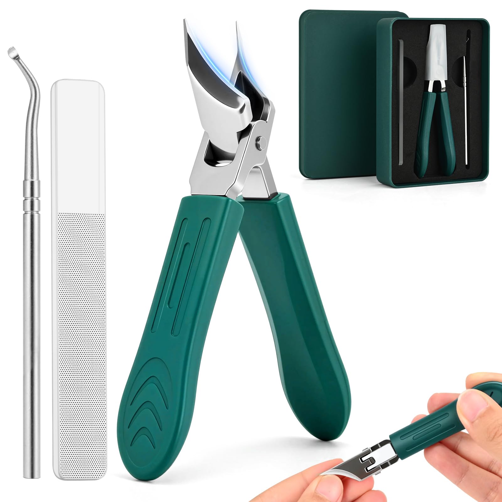 Upgraded Eagle Beak Beveled Nail Clippers Long Handle Wide Jaw Slanted Nail Clipper Eagle Beak Angled Edge Nail