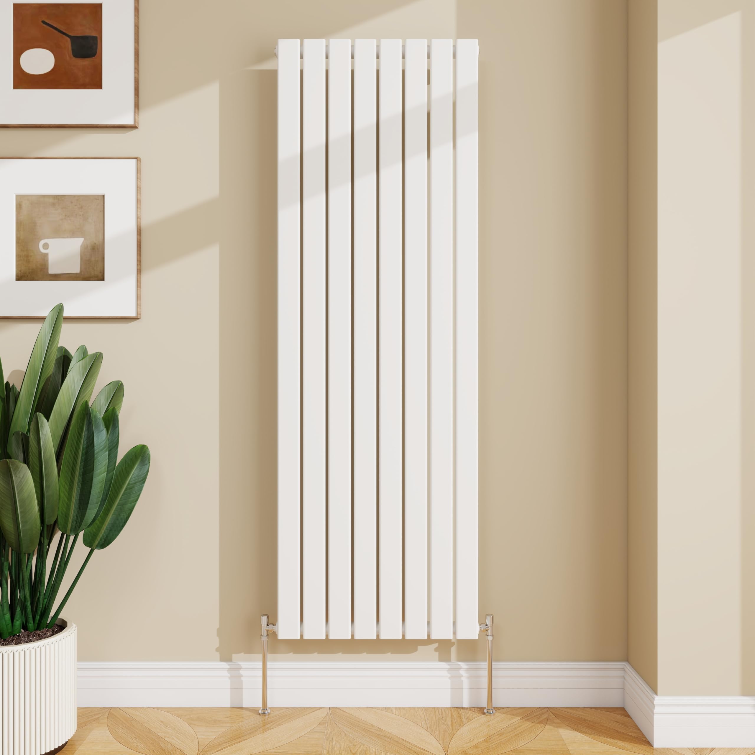 SLINE SANITARY 1600x544mm Vertical Radiator White Single Modern Flat Panel Central Heating Radiator