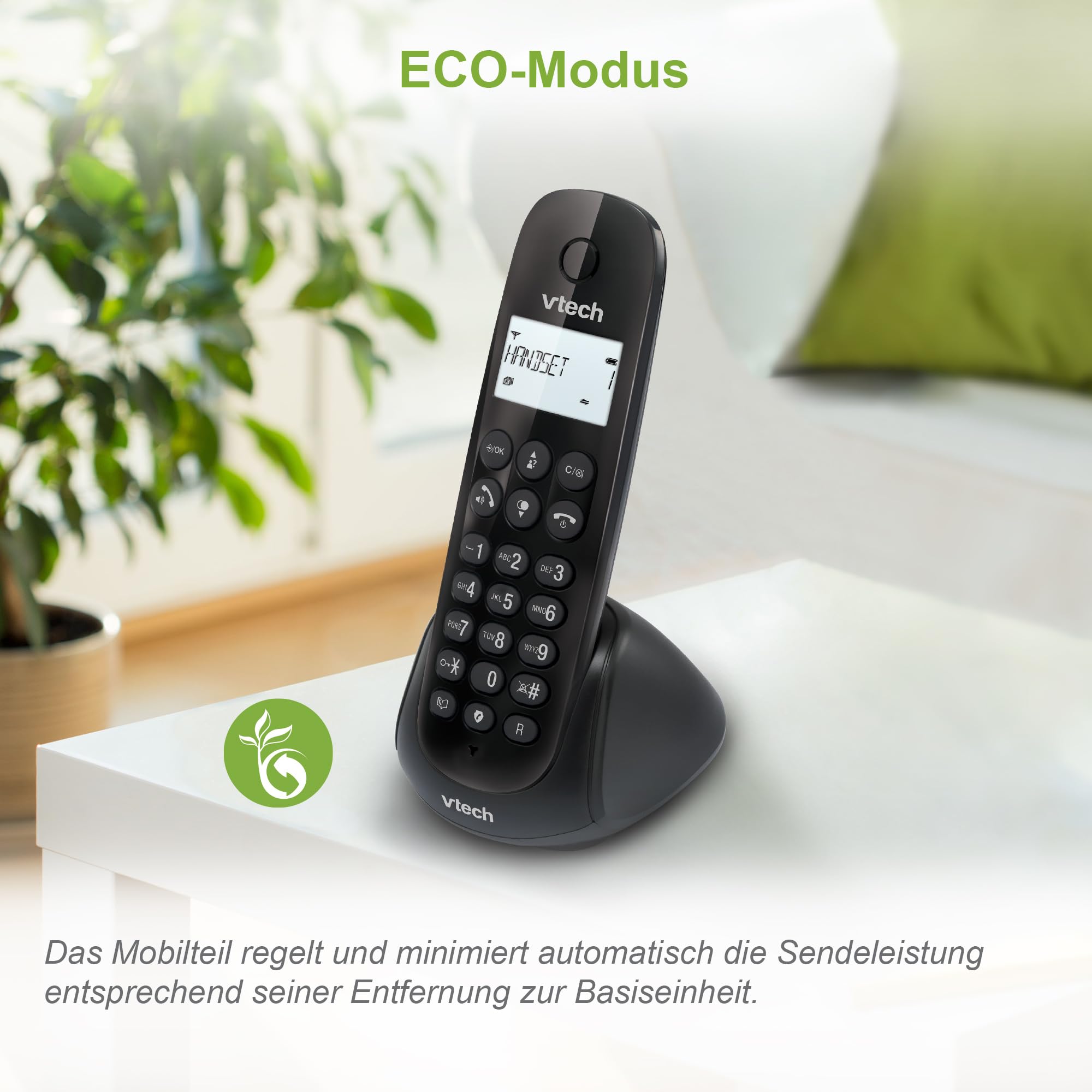 VTech CS1401 DECT Schnurloses Telefon 2 Mobilteile mit Anrufersperre, Freisprecheinrichtung, Anrufererkennung/Anklopffunktion, Hintergrundbeleuchtung Display, ECO-Modus Geringe Strahlung, Schwarz