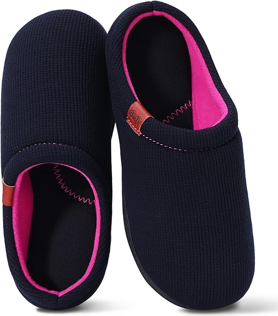 AWFI House Slippers for Woman Coolmax® Breathable Comfy Memory Foam Slippers for Women Indoor and Outdoor Bedroom Slip On Shoes Moisture-wicking