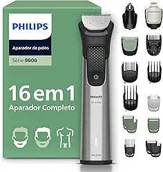 PHILIPS Aparador de pelos premium multigroom 16 em 1 para Rosto, Cabelo e Corpo - MG9532/15