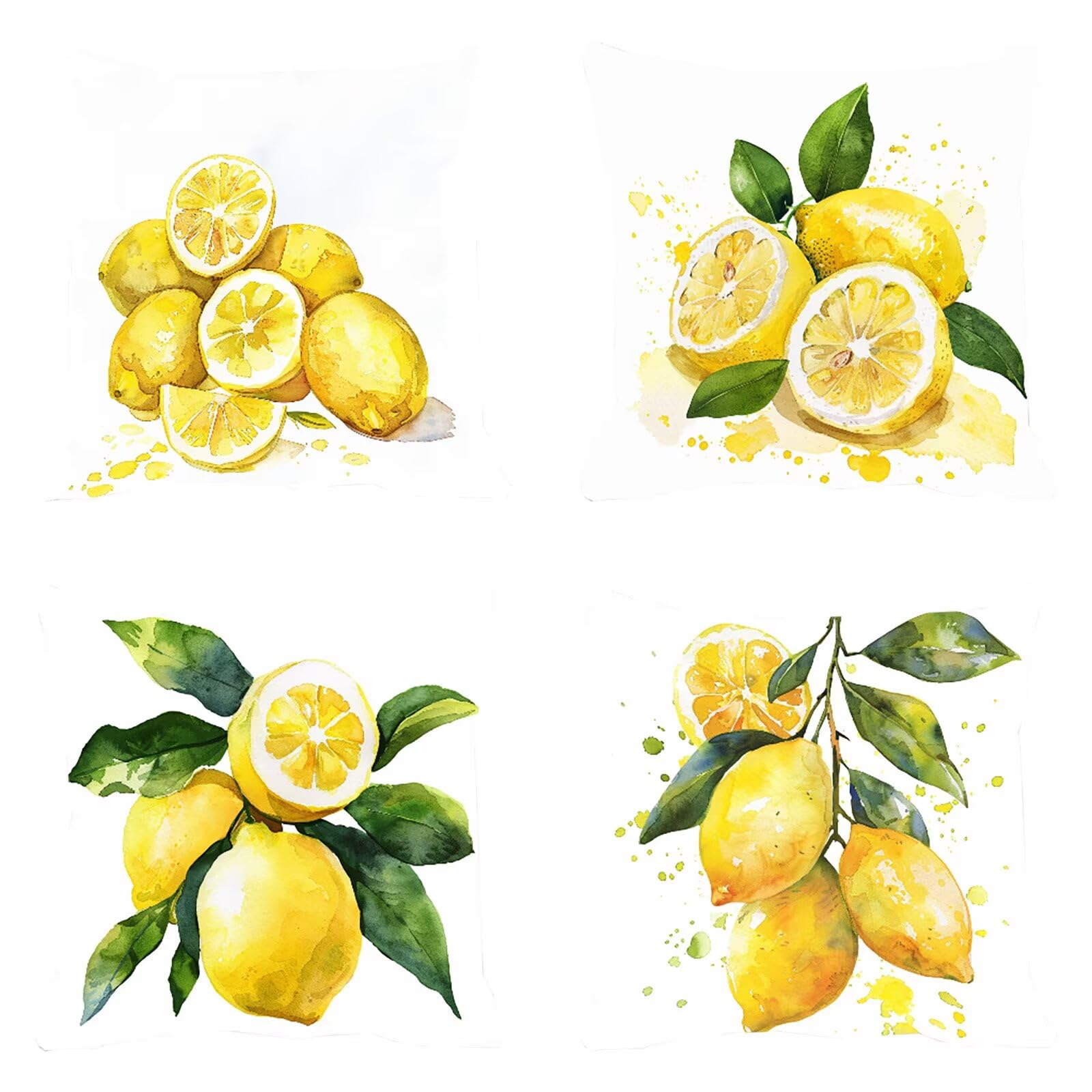 Taie d'oreiller fermeture invisible jaune 50x50cm pour coussin