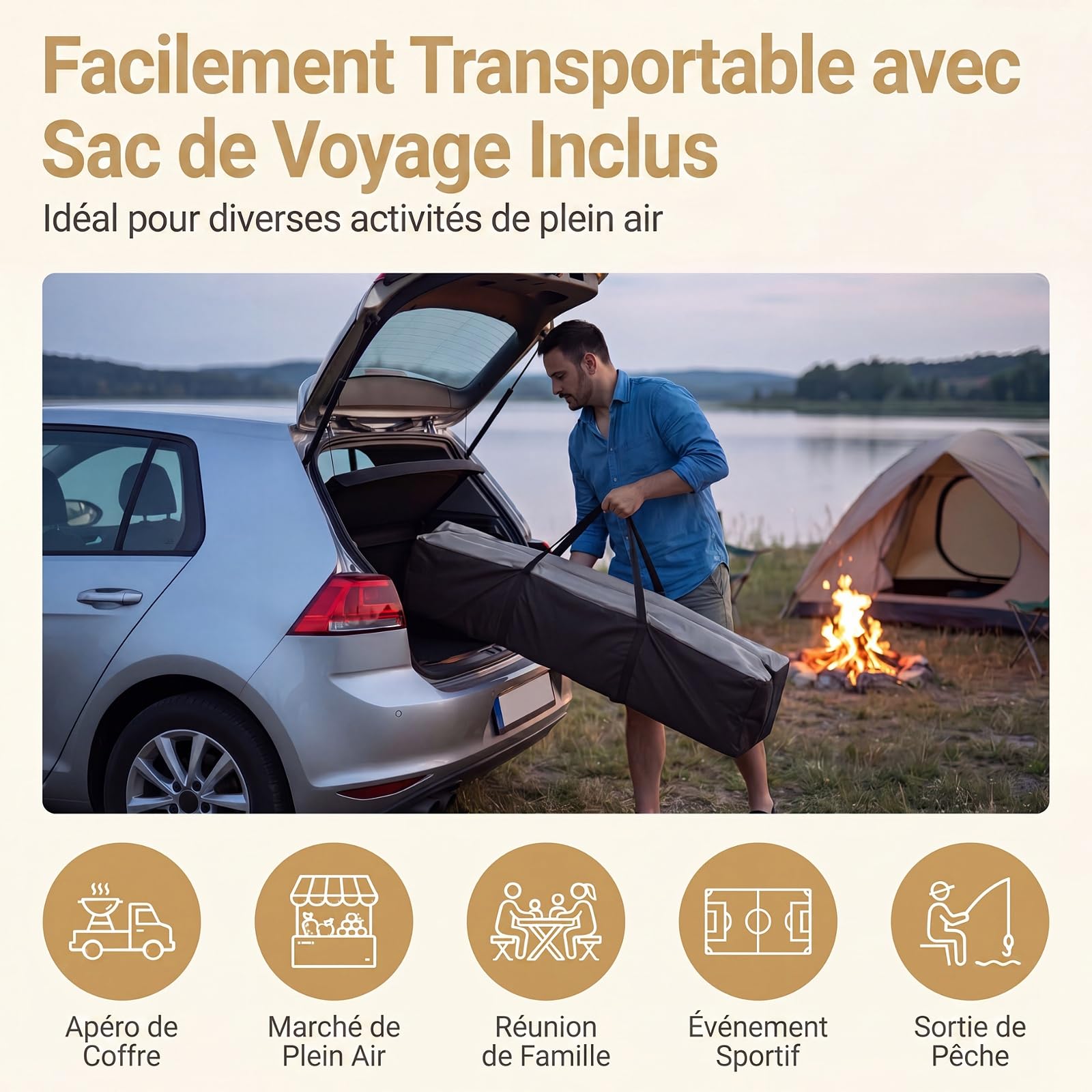 RELAX4LIFE Tonnelle Pliante 3x3 Imperméable, Barnum Pliant Facile à Monter, Protection Solaire UPF50+, Tissu Oxford Argenté, Cadre Métallque, Sac Inclus, Gazebo 3x3 pour Terrasse Marché Camping (Gris)