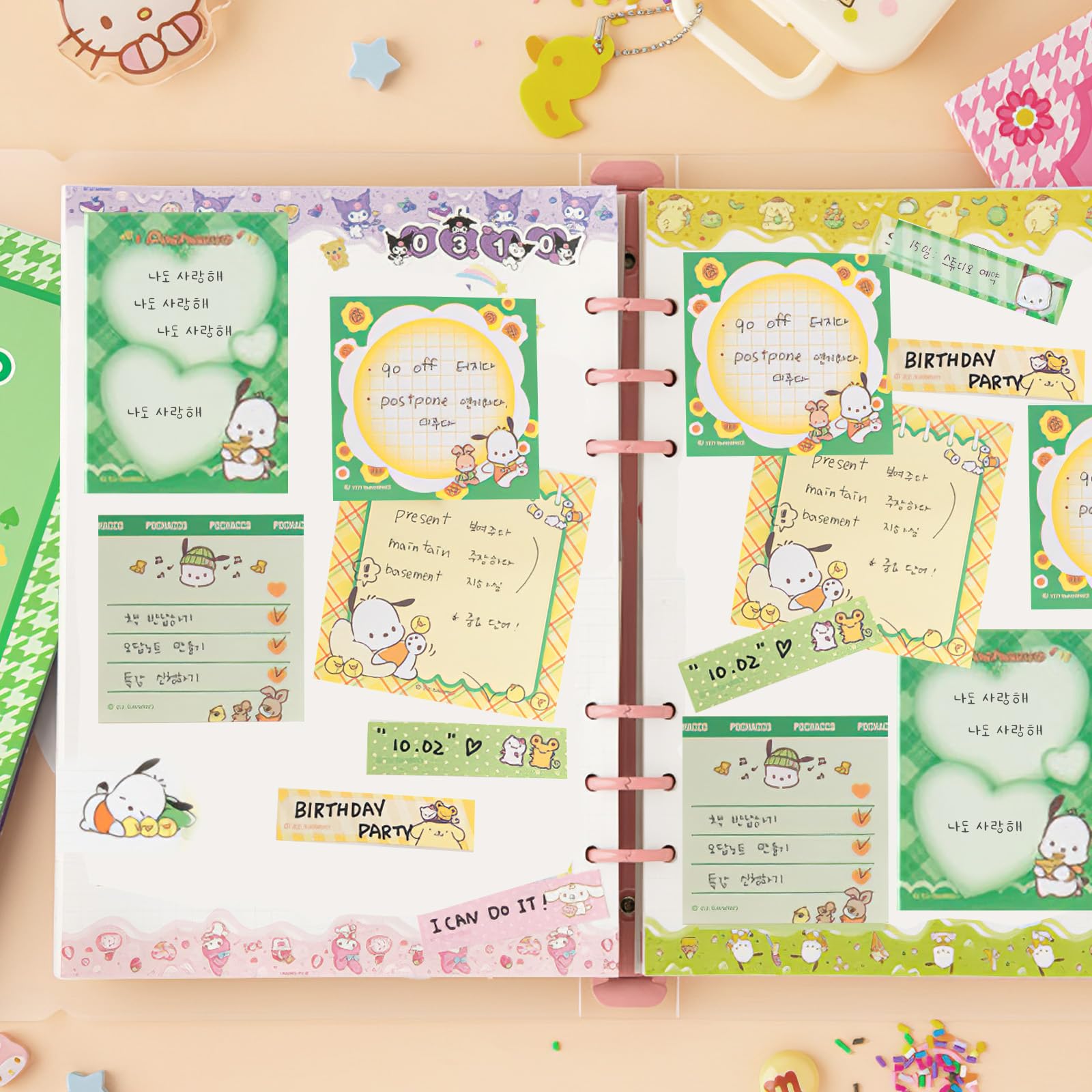 BendJoy® 330 Pcs Patch Dog Kawaii Sticky Notes - Cute Notes For Students & Professionals | Aesthetic Stationery Items | Perfect For Messages, Bookmarks | Portable 3
