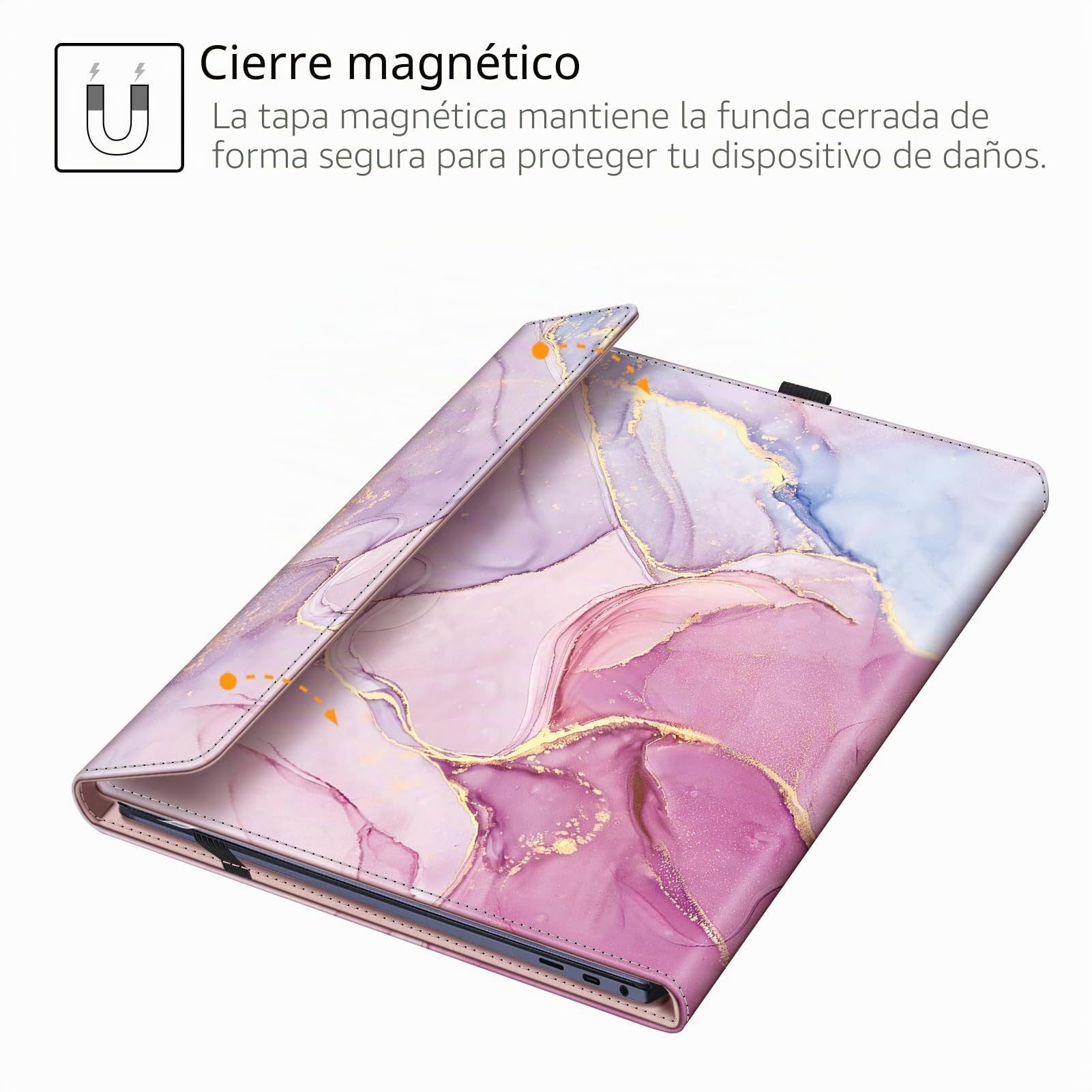 FINTIE Funda para Samsung Galaxy Book2 Pro 360 NP950QED/Galaxy NP950XED/Galaxy Book NP950QDB/Galaxy NP950XDB de 15,6 Pulgadas, Funda de Piel sintética Premium, G-Marble