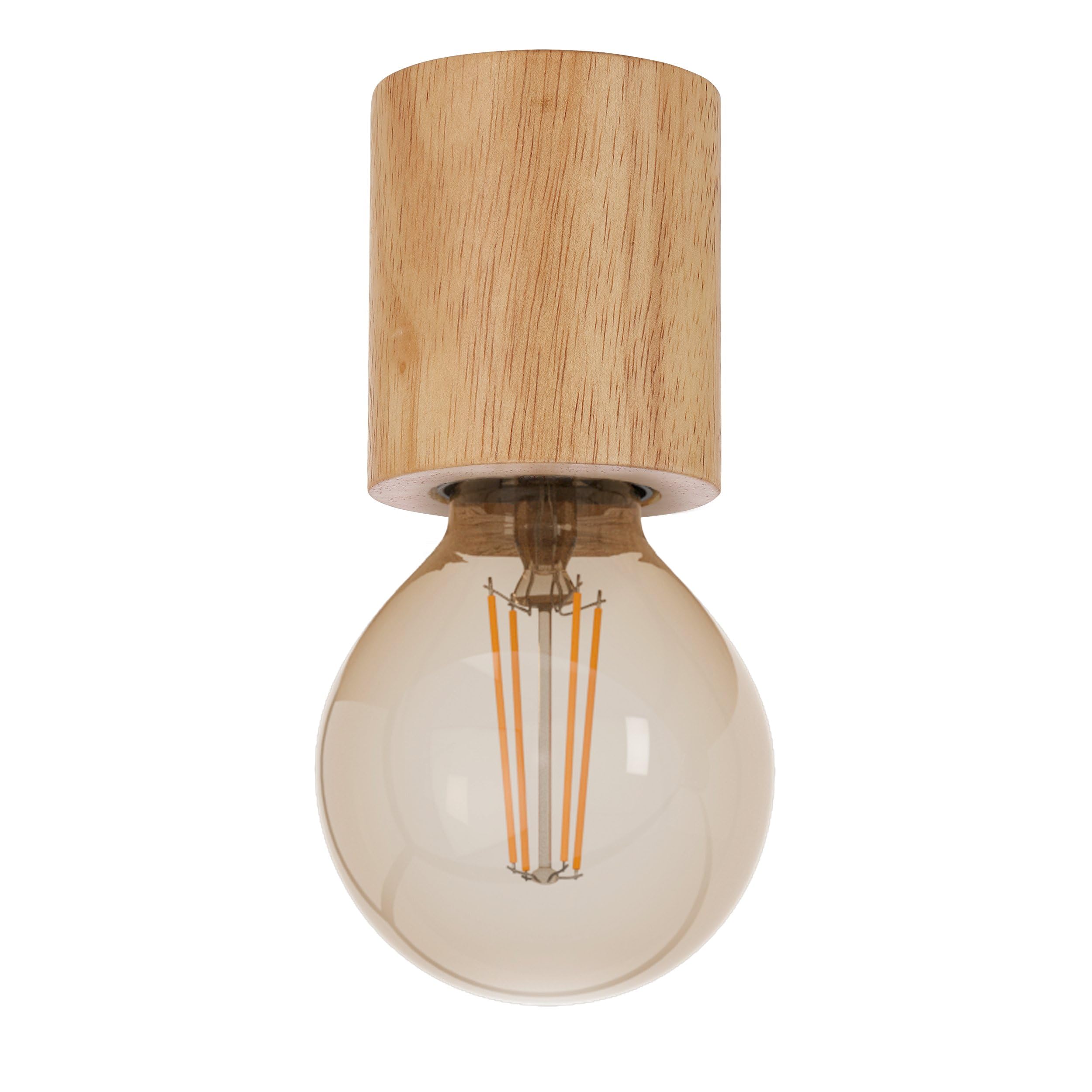 Eglo Turialdo Ceiling Light Fitting, Flush-Mount Vintage Ceiling lamp, Ceiling Lighting Made of Natural Wood, E27 Socket, FSC Certified