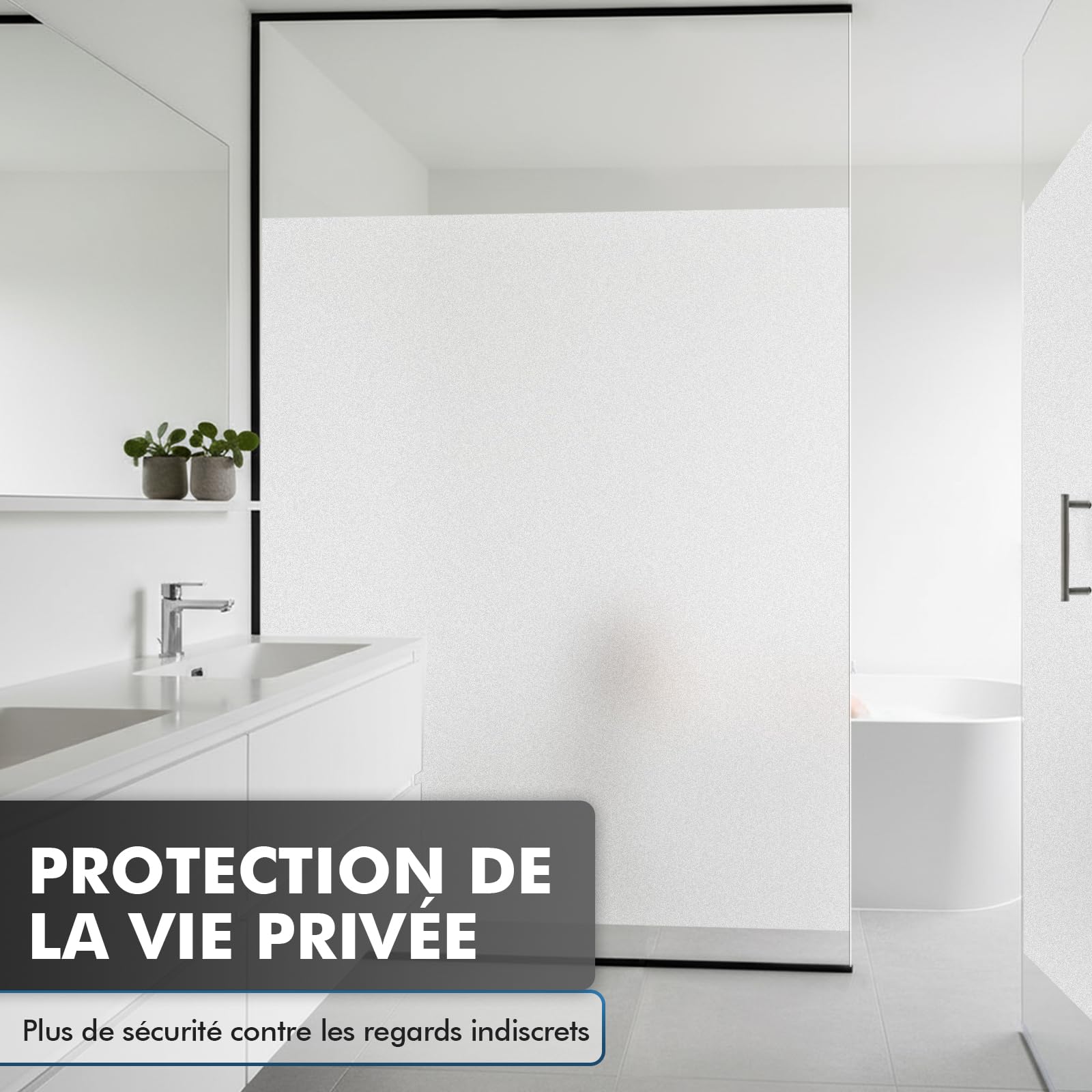 shinfly Film Fenetre Anti Regard 90 x 400 cm, Film Occultant Fenêtre Dépoli, Film Electrostatique Vitre sans Colle, Brise Vue Fenetre Anti-UV pour Salle de Bain Bureau Cuisine