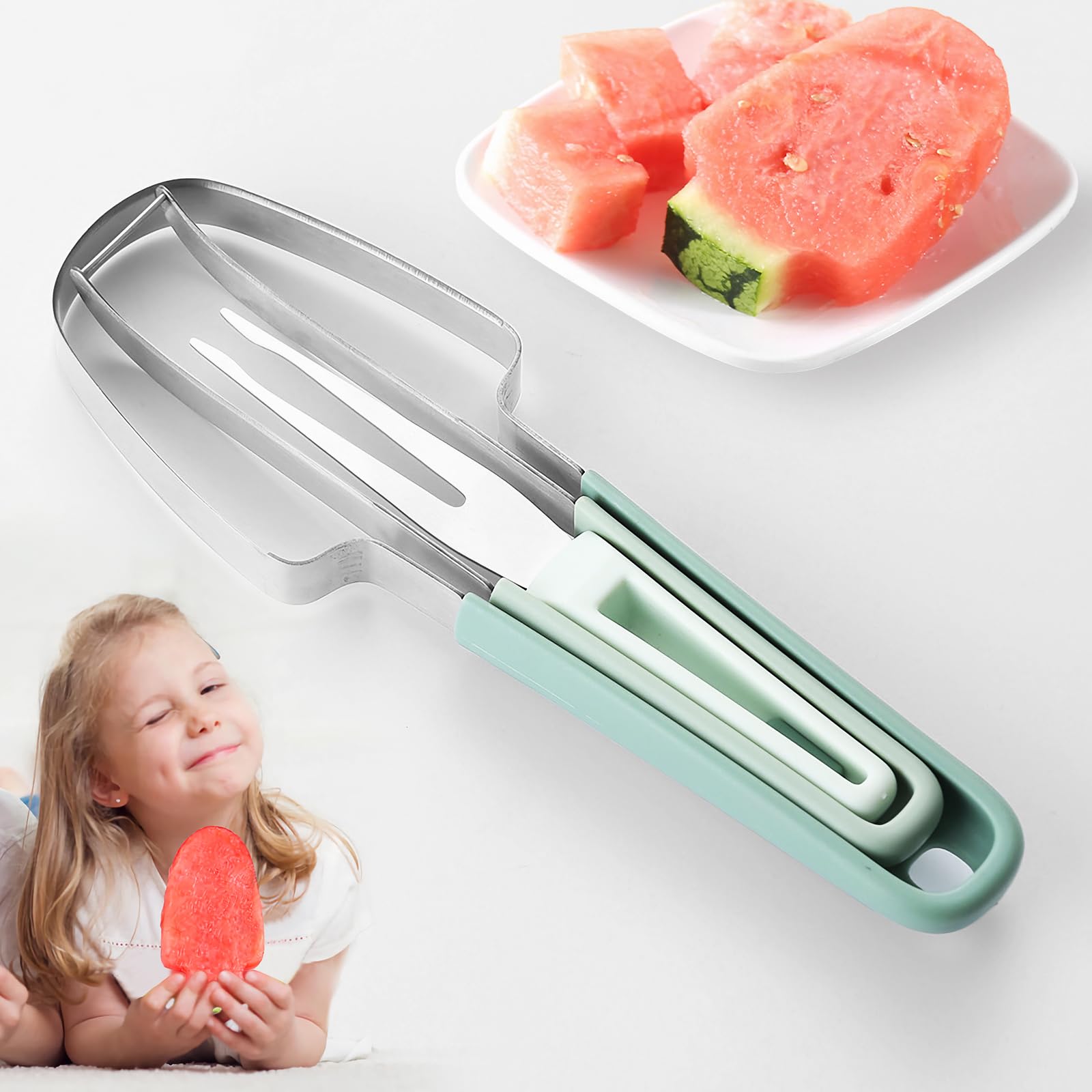 Trancheuse à Pastèque 3 En 1 En Acier Inoxydable - Trancheuse à Fruits Pour Cantaloup